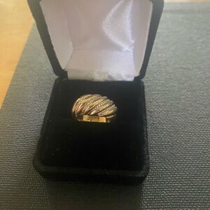 Gold and Silver Textured Ring